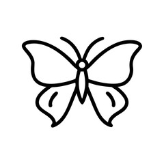 Butterfly line icon, black outline insect and nature symbol isolated on transparent background