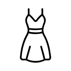 Women dress line icon, black outline female clothing symbol isolated on transparent background
