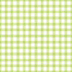 Seamless green and white gingham check pattern background. Fresh hand-drawn plaid texture for kitchen decor, organic products, spring textiles, wrapping paper, and minimalist digital designs.