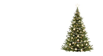 Fototapeta premium Decorated christmas tree with ornaments isolated on transparent background