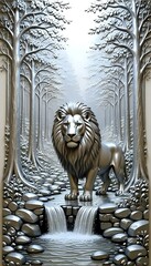Lion in the forest I Wall Decor 