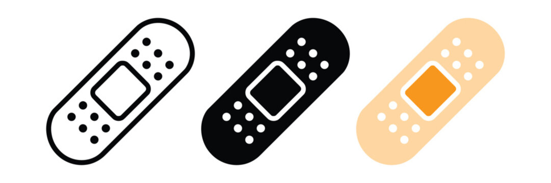 Band aid icon. Adhesive badge symbol. plaster, first aid icon. vector illustration 