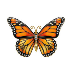 Fototapeta premium Intricate Butterfly Brooch with Diamonds and Gold Design