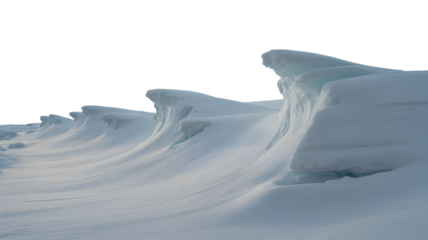 glacial ice formation in the arctic . Isolated on transparent background, png