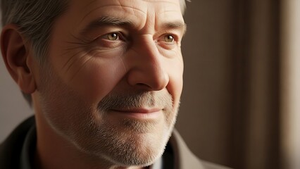 Fototapeta premium Portrait of a smiling middle-aged man.