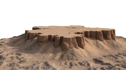 arid desert landscape, a testament to nature's rugged artistry . Isolated on transparent background, png