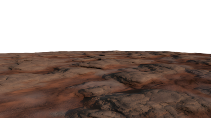 The rough and rugged landscape under an open sky . Isolated on transparent background, png