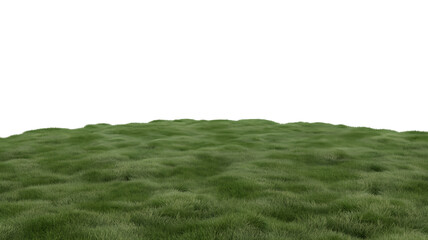 Obraz premium lush green grassy hill under the clear sky . Isolated on transparent background, png