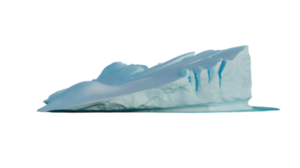 Iceberg in the ocean, a symbol of environmental concern . Isolated on transparent background, png