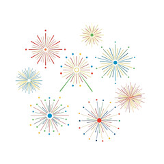 Vibrant and sparkling bursts of colorful fireworks illuminating the night sky, perfect for festive celebrations and joyous events