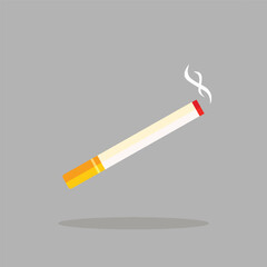 cigarette icon vector illustration. Flat design style. Cigarette simple silhouette. Modern, minimalist icon in stylish colors. Web site page and mobile app design vector element.