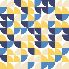 Christmas Abstract. Geometric pattern with green, red, and beige shapes. Seamless design featuring overlapping circles and rectangles. Modern abstract pattern for festive decor.