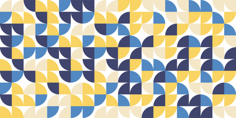 Christmas Abstract. Geometric pattern with green, red, and beige shapes. Seamless design featuring overlapping circles and rectangles. Modern abstract pattern for festive decor. Eps 10