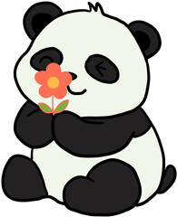 panda with flower