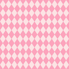 Fototapeta premium Soft pink and cream argyle diamond pattern. Seamless geometric background ideal for feminine textiles, nursery decor, wallpaper, wrapping paper, and elegant minimal designs.