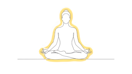 A meditating buddha isolated on transparent background with a glowing yellow outline