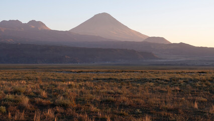 Mountain Little Ararat at dawn, view from the Turkish side.