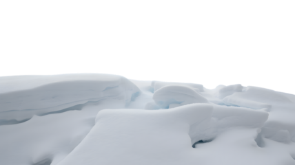 snowy landscape in winter . Isolated on transparent background, png