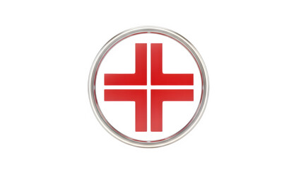 Obraz premium Red cross symbol isolated on transparent background