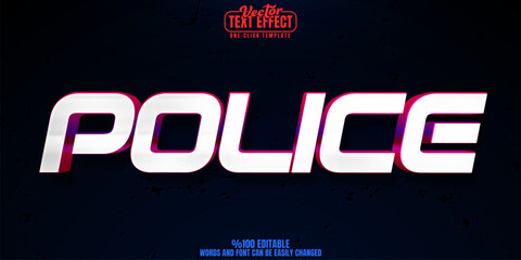 Police editable text effect, customizable sirens and emergency 3d font style
