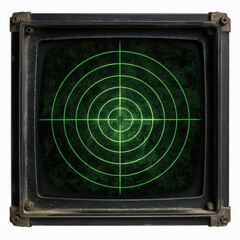Vintage Radar Monitor with Green Target Display