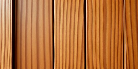 Fototapeta premium Close-up of an intricately lined wooden door, showing grain and texture, vertical lines, gate
