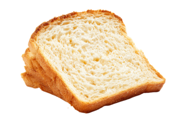 Slices of White Bread Isolated on White Background