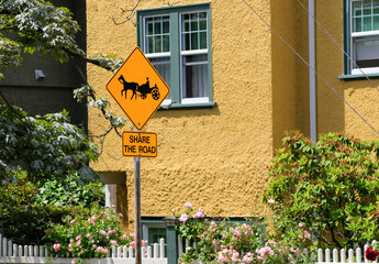 Panneau indicateur pour les cal&egrave;ches &agrave; Victoria, en Colombie-Britannique.