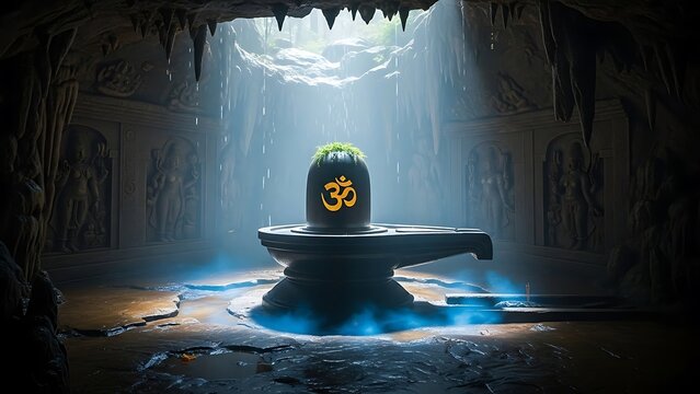 Sacred Shivling of Lord Shiva Bholenath with Divine Energy for Mahashivratri, Shravan Maas, Pradosh Vrat and Hindu Devotional Art