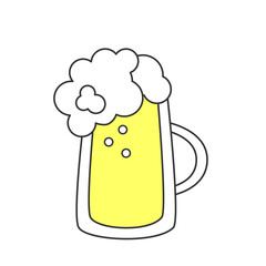 Cute Beer Mug Illustration with Foam Playful Alcohol Drink Design