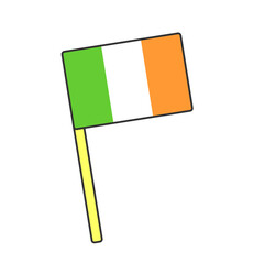 Irish Flag Outline Illustration Minimal Line Art for St Patrick&rsquo;s Day and Irish Culture