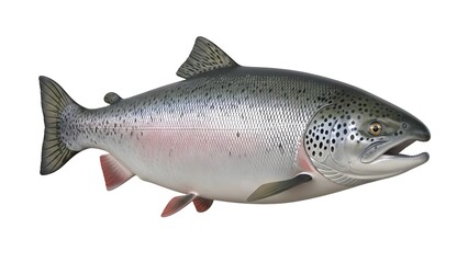 Obraz premium Atlantic salmon fish isolated on white background