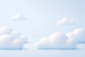 Soft White Clouds in Blue Sky