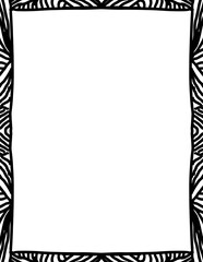 Zebra Stripe Border Template with Hand-Drawn Black and White Safari Animal Pattern, Artistic Wild Animal Skin Frame for Jungle Theme Posters, Fashion Flyers, and Creative Design Layouts © Naphatson