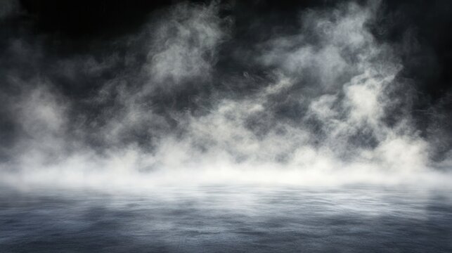 Smoky gray haze over a flat, dark surface