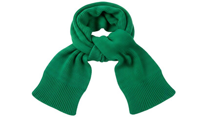 Green neck warmer scarf isolated on transparent background