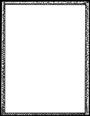 Hand-Drawn Doodle Frame Border with Black Zigzag Lines and Stippled Dot Patterns on White Background, Minimalist Sketch Decorative Rectangle for Invitations and Digital Stationery
