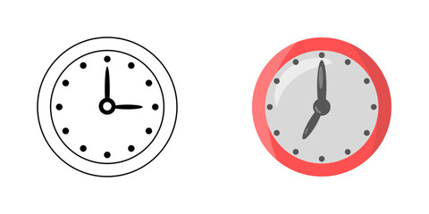 Clock icon set isolated on a clean background, modern minimal symbols representing time, schedule, and productivity, ideal for apps, websites, UI design, and digital interfaces.