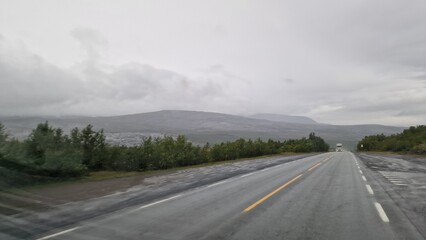 roadtrip through scandinavia, rain, lakes, forests