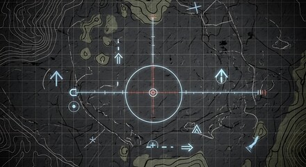 Strategic Map Overlay - Navigating Terrain with Precision and Directional Guidance.
