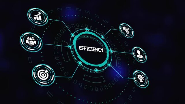 Operational efficiency concept powered by intelligent systems, optimized workflows, connected performance icons and smart business framework.