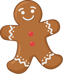 Obraz premium Colorful Detailed Gingerbread Man Festive Christmas Holiday Treat Illustration