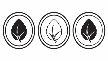 Three leaf icons in circles, one solid fill