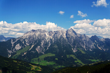 Leogang Mountains Leoganger Steinberge with highest peak Birnhorn, idyllic summer landscape Alps, Zell am See district, Salzburg federal state, Austria