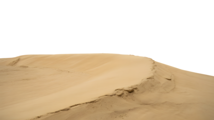 sand dune with a gradient of warm color in desert scene . Isolated on transparent background, png