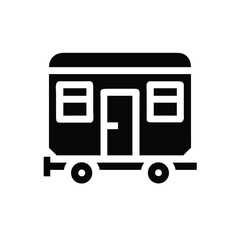 Minimalist Icon of a Tiny House on Wheels