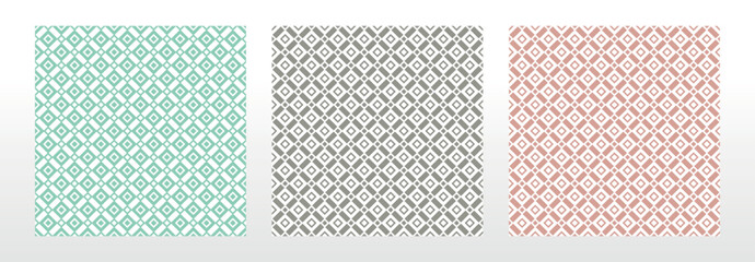 Set of abstract geometric patterns. Seamless vector backgrounds. Colored ornaments Graphic modern patterns Simple lattice graphic design