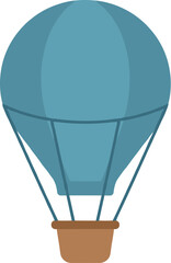 Simple Flat Style Hot Air Balloon with Basket Adventure Element