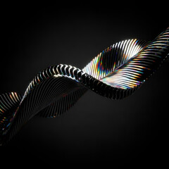 Iridescent Twisted Ribbon Wave &ndash; Futuristic Abstract Light Art.