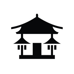Traditional Asian Pagoda Silhouette